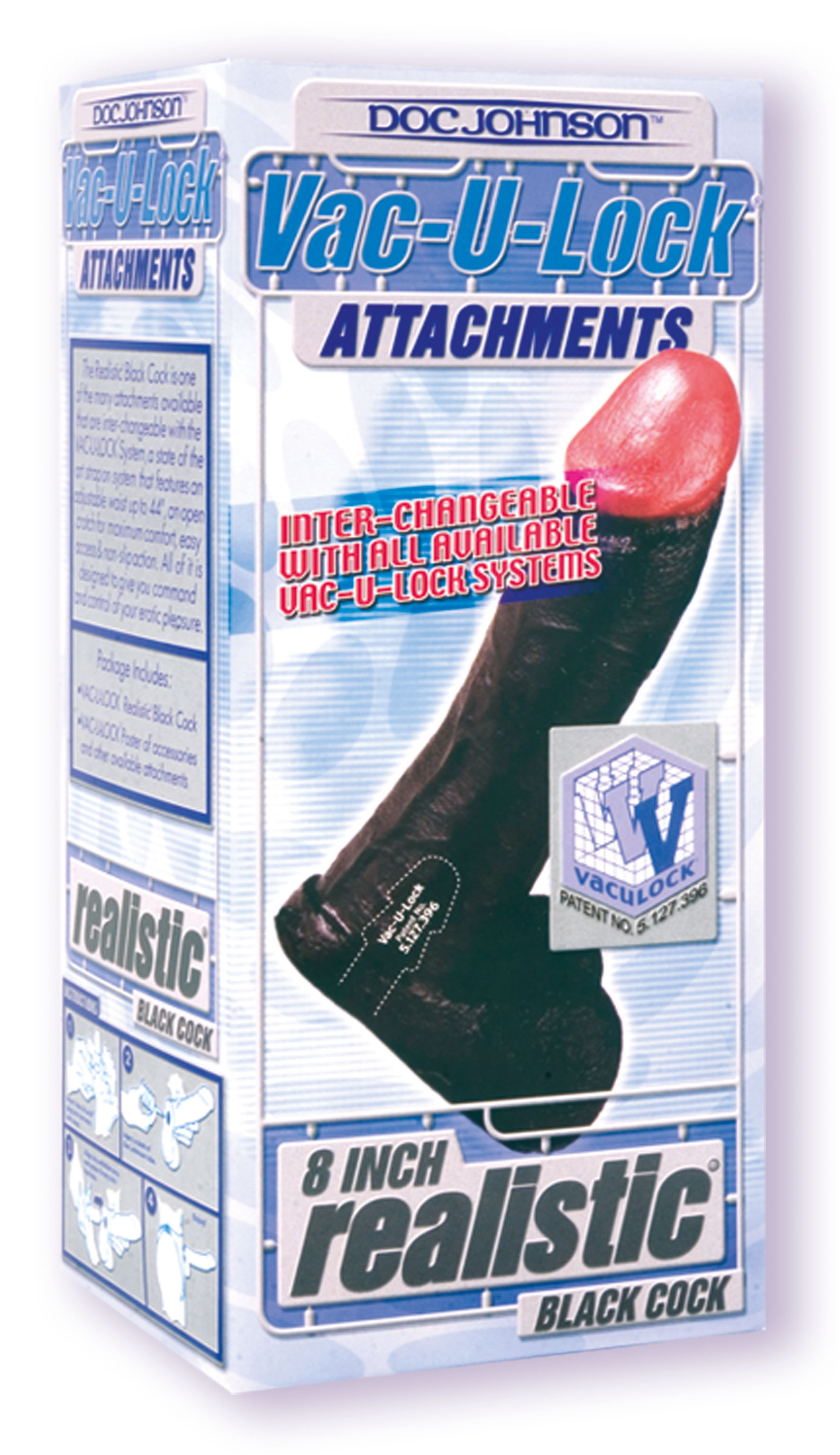 Vac-U-Lock Realistic Black 8" Cock